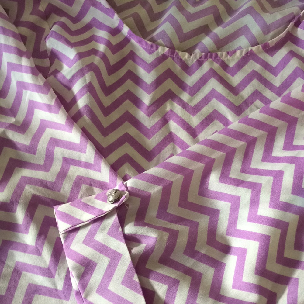 Chevron Semi Sheer Blouse